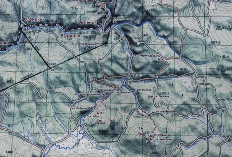 Туристическая карта Олхинского плато