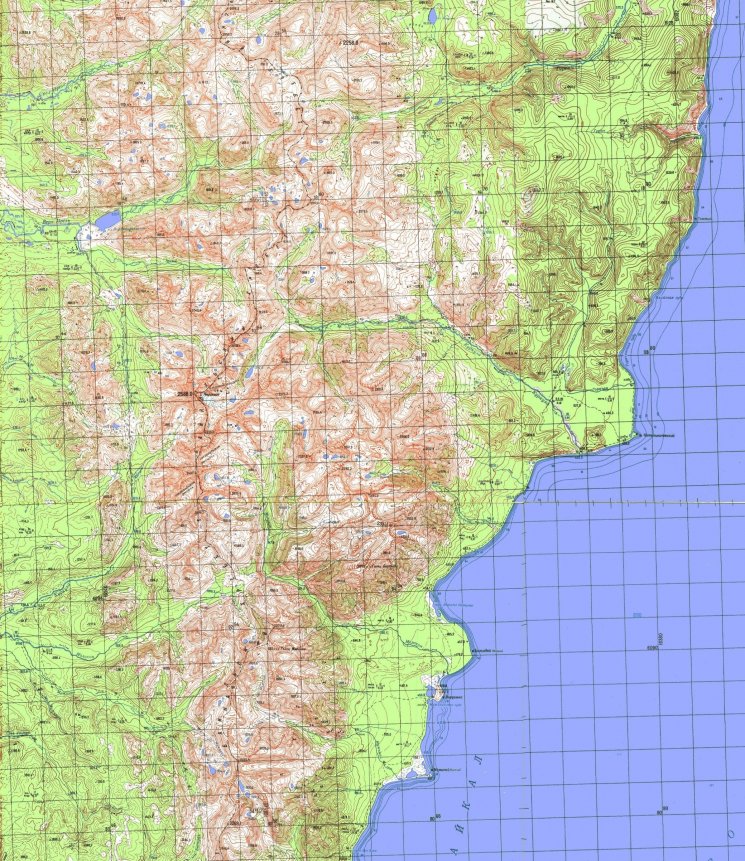 Карта-километровка Байкальского хребта