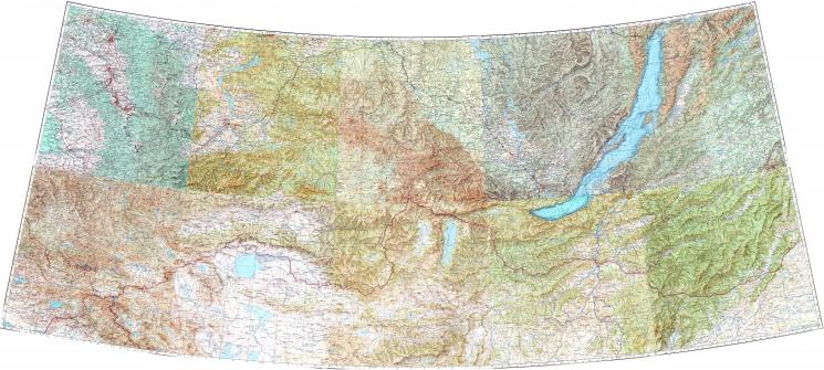 Скачать карту "Горы юга Сибири - сшитая 10-километровка"